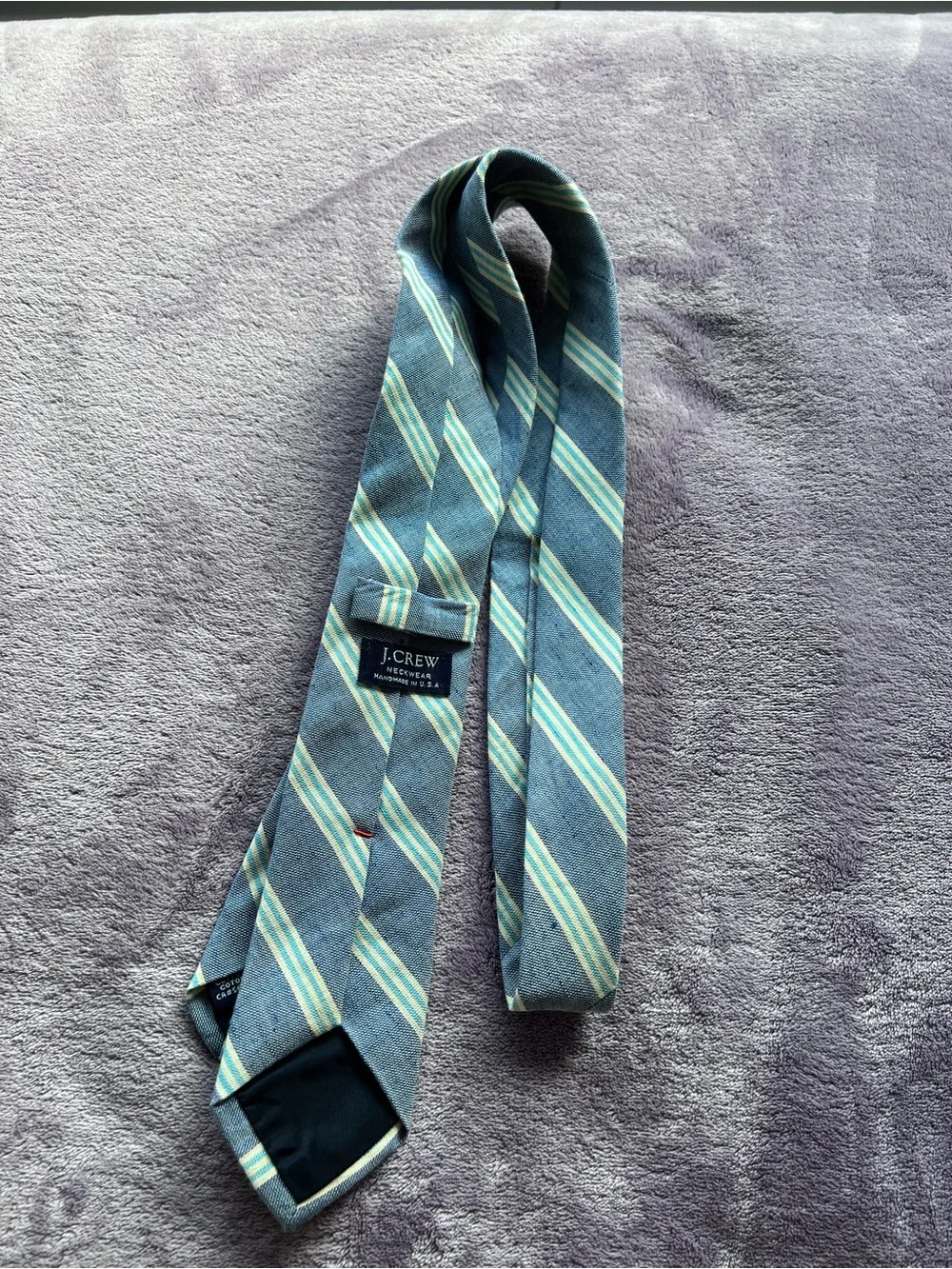 J. Crew Blue Striped Men's Tie with Light Blue Accents